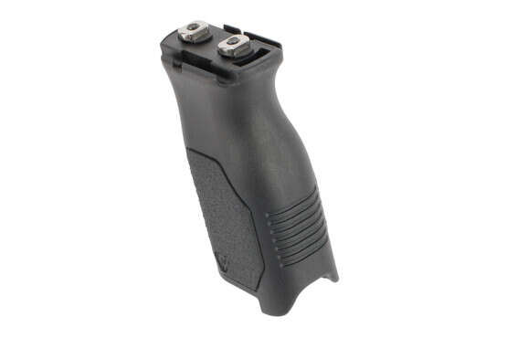 Strike Industries long Angled Vertical Grip can route cables into the body cavity to remove slack